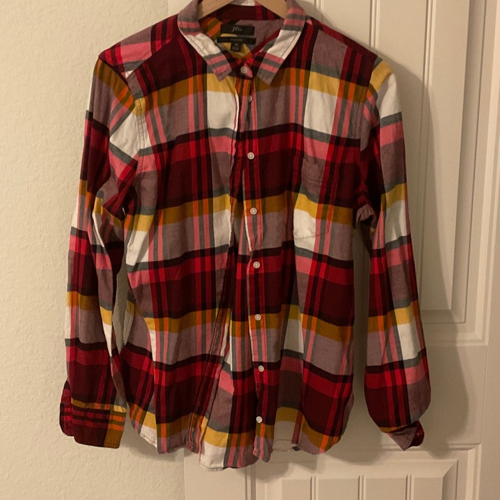 J. Crew Multicolor Plaid Casual Shirt